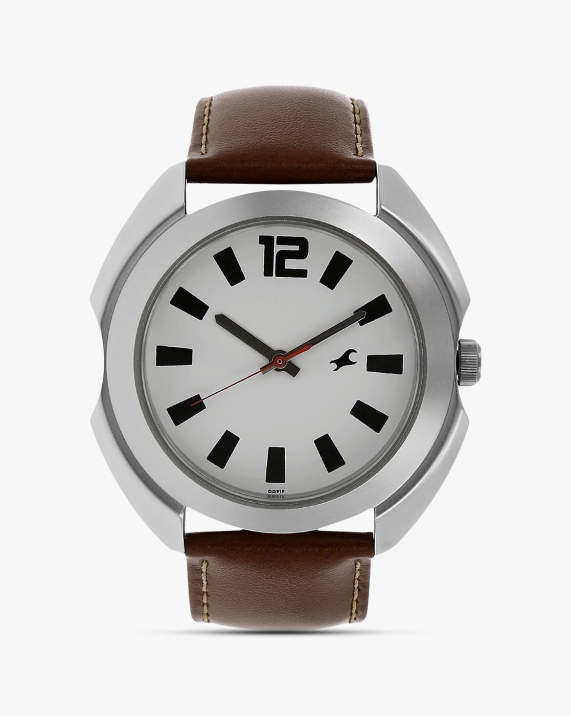 Leather belt fastrack outlet watch