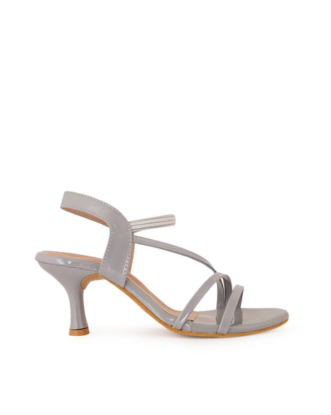 Grey sandals low heel new arrivals