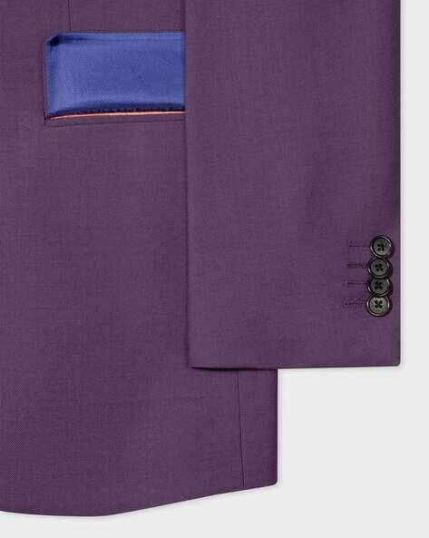 Buy PAUL SMITH Woollen Tailored Fit Suit | Purple Color Men | AJIO
