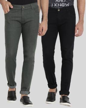 Buy Grey \u0026 Black Jeans for Men by Dais 