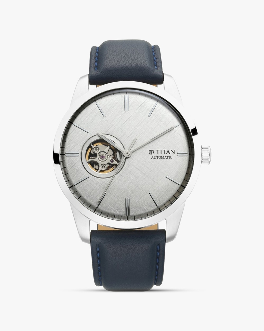 Buy Online Titan Automatic Blue Dial Leather Strap Watch for Men -  nr90111wl01 | Titan