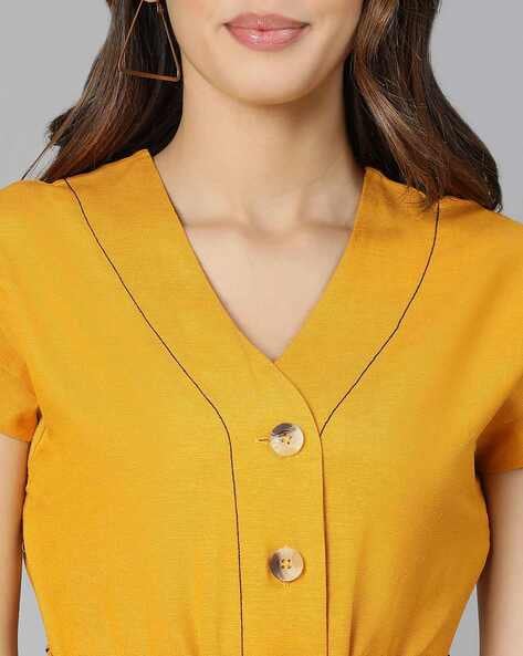 Buy Mustard Dresses for Women by Oxolloxo Online Ajio