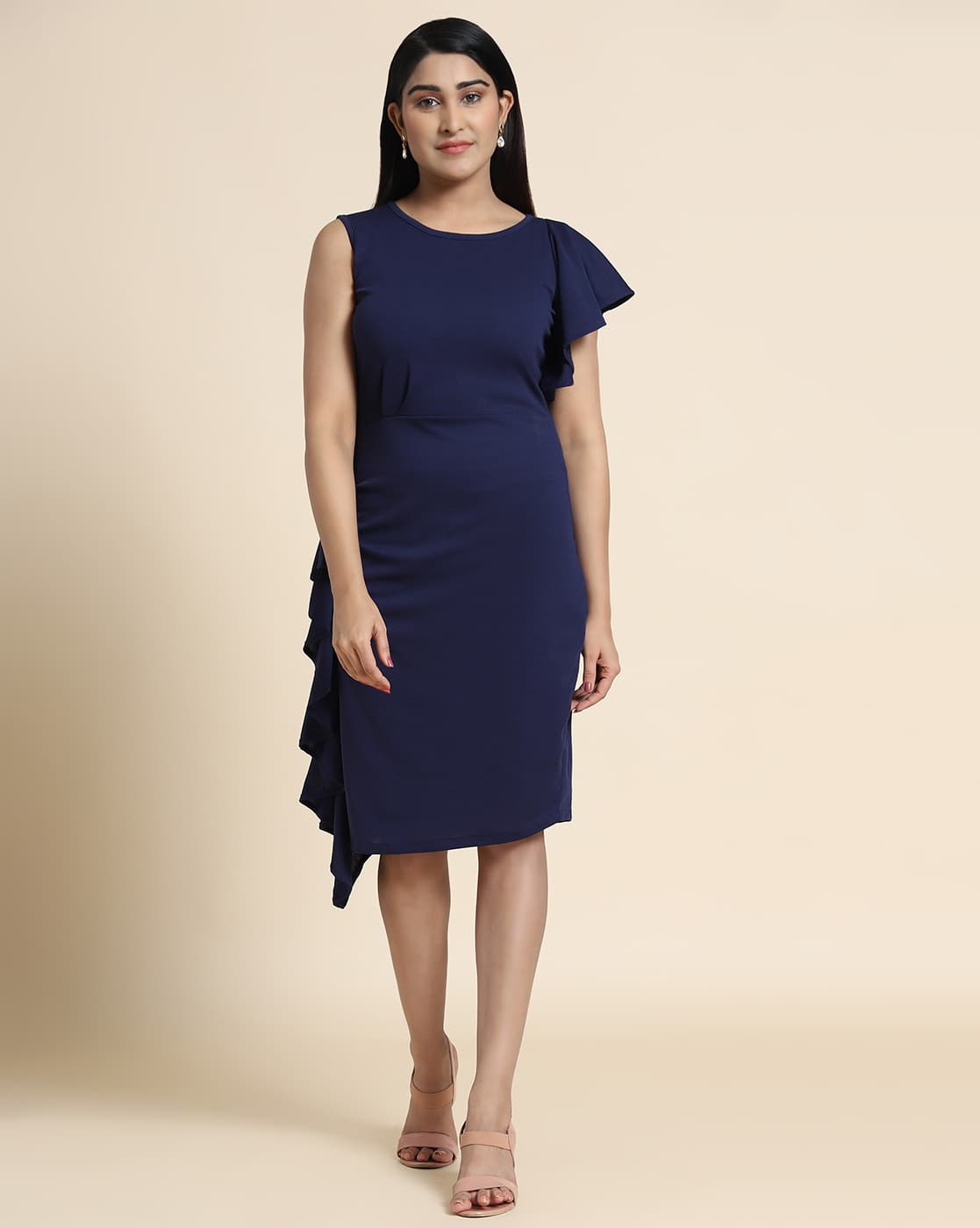 olive green chiffon evening dress KissProm Cap Sleeve Ruffled A-Line Bridesmaid in Olive, / 26 The dress does not atf-kg-02.20.25 Women's Organic Coastal Double Color:Electric Silver