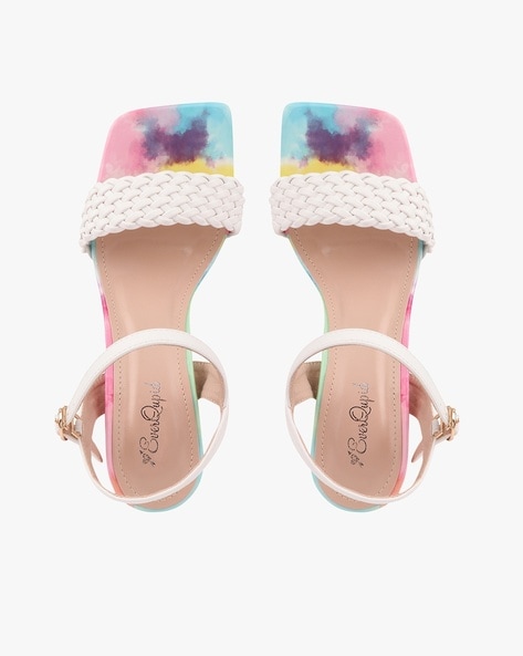 Tie dye printed best sale sandals with thick soles