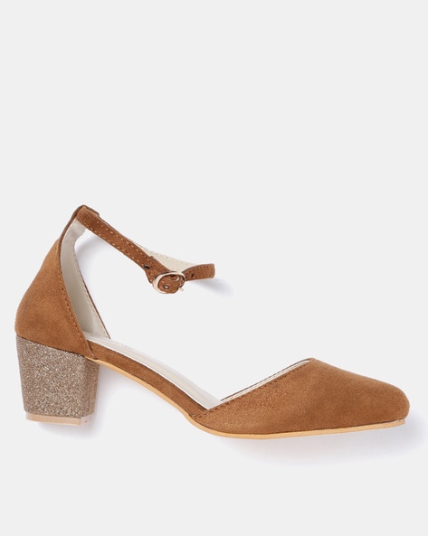 Truffle Collection block heel shoes in tan | ASOS