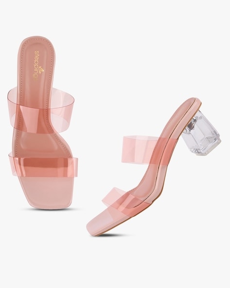 Buy Pink Heeled Sandals for Women by Steppings Online Ajio