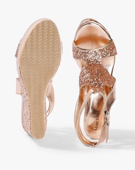 Rose gold hot sale peep toe wedges