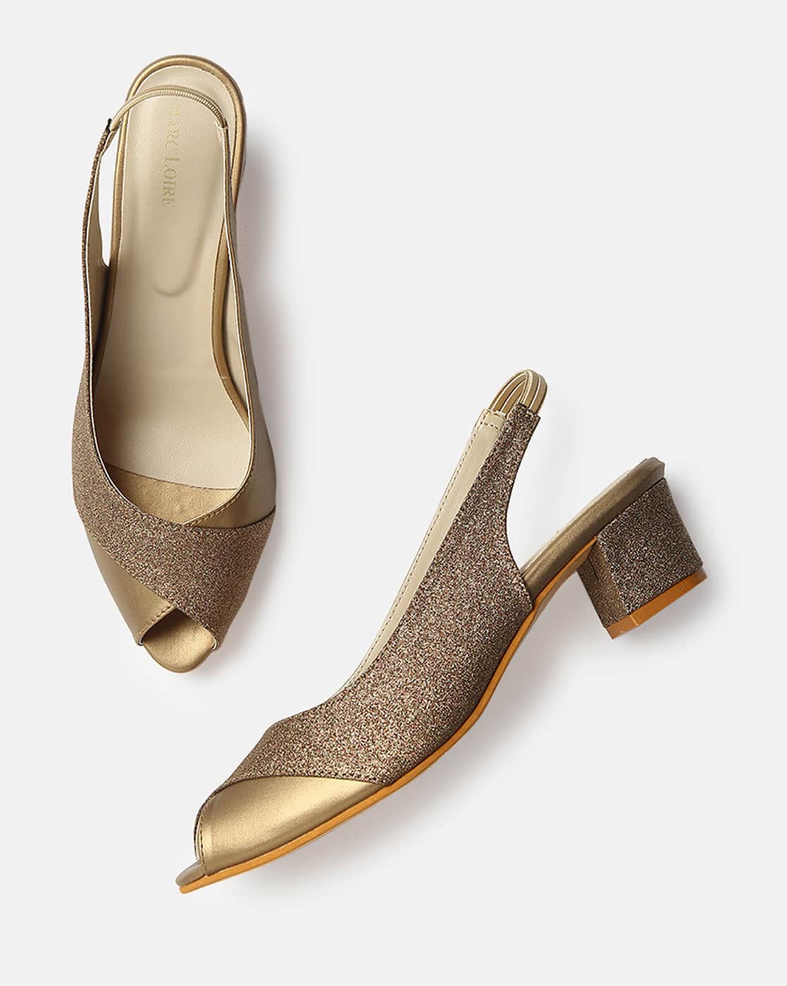 Buy Copper Heeled Sandals for Women by 