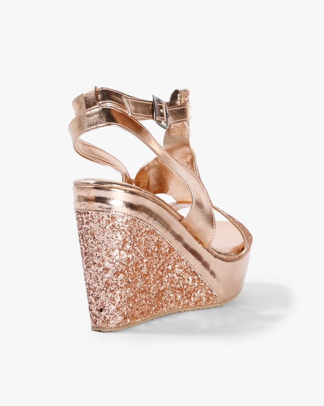 Rose gold closed hot sale toe wedges