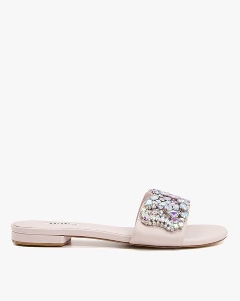 Update more than 75 jewel embellished slide sandals latest