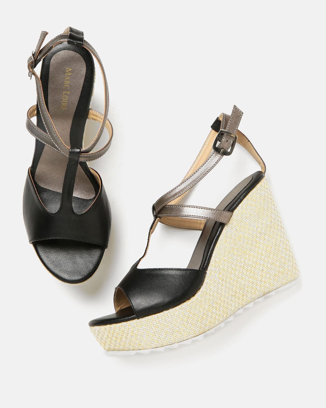 black wedge heel shoes