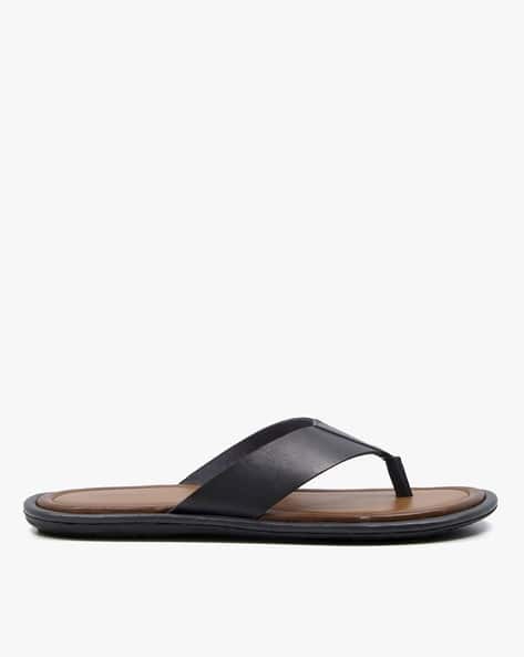 Dune London Mens Sliders Leather Impact Leather Toepost Sandals