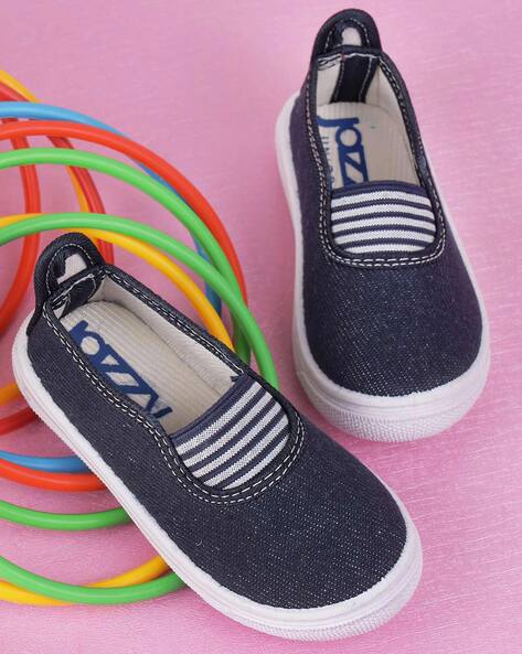 Elasticated Canvas Trainers for Babies - denim blue