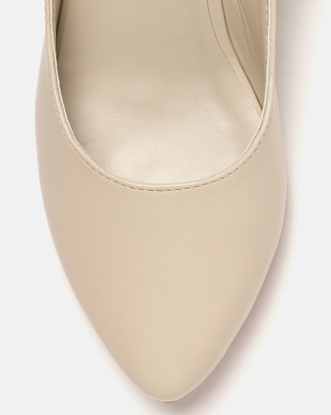 Cream Metallic Accent Slingback Pumps - CHARLES & KEITH IN