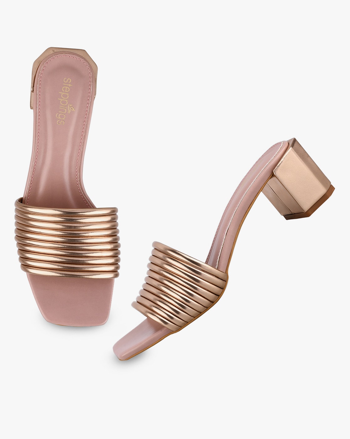 Buy Rose Gold Heeled Sandals for Women by Steppings Online Ajio