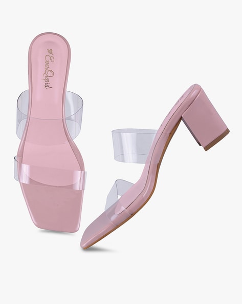 Pink clear hotsell strap heels