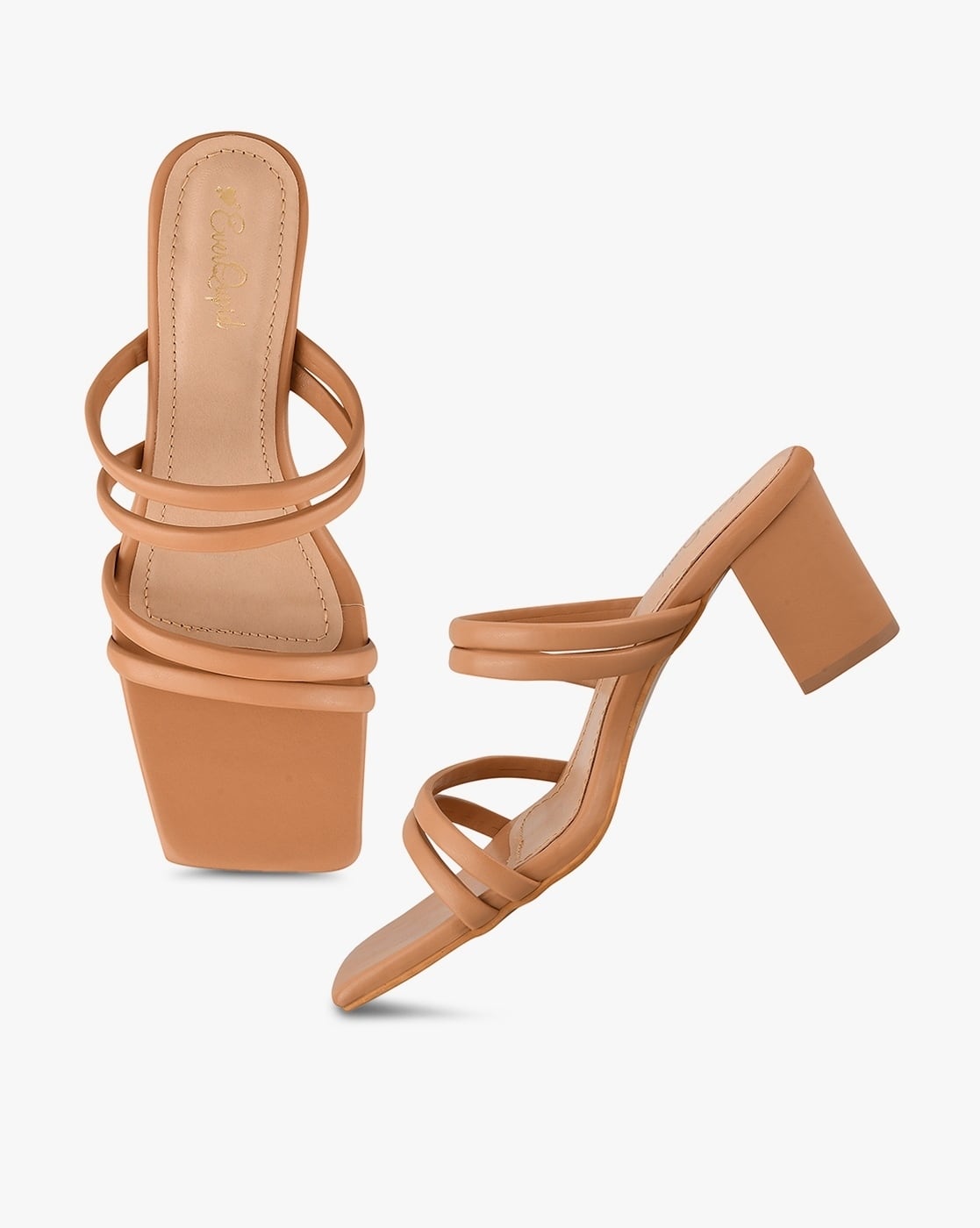Buy Beige Heeled Sandals for Women by 