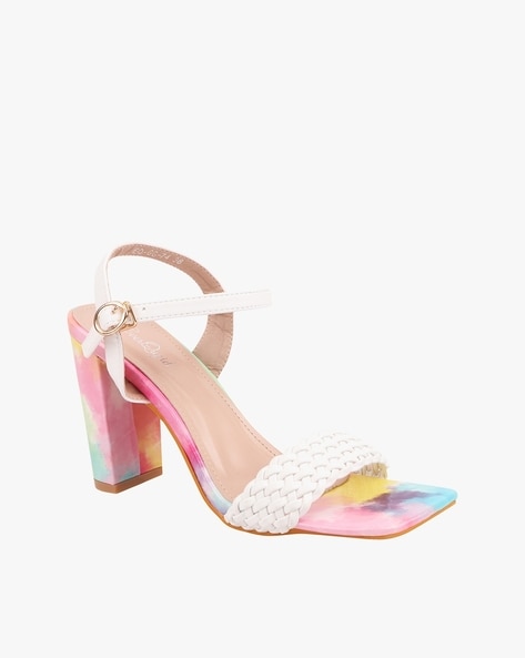 Tie Dye Print Chunky Heeled Stilettos