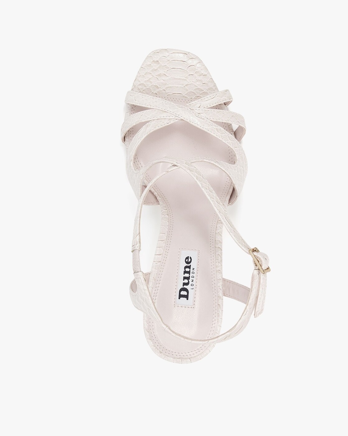 Dune London Cross Front Heeled Sandals In White Raffia | ModeSens