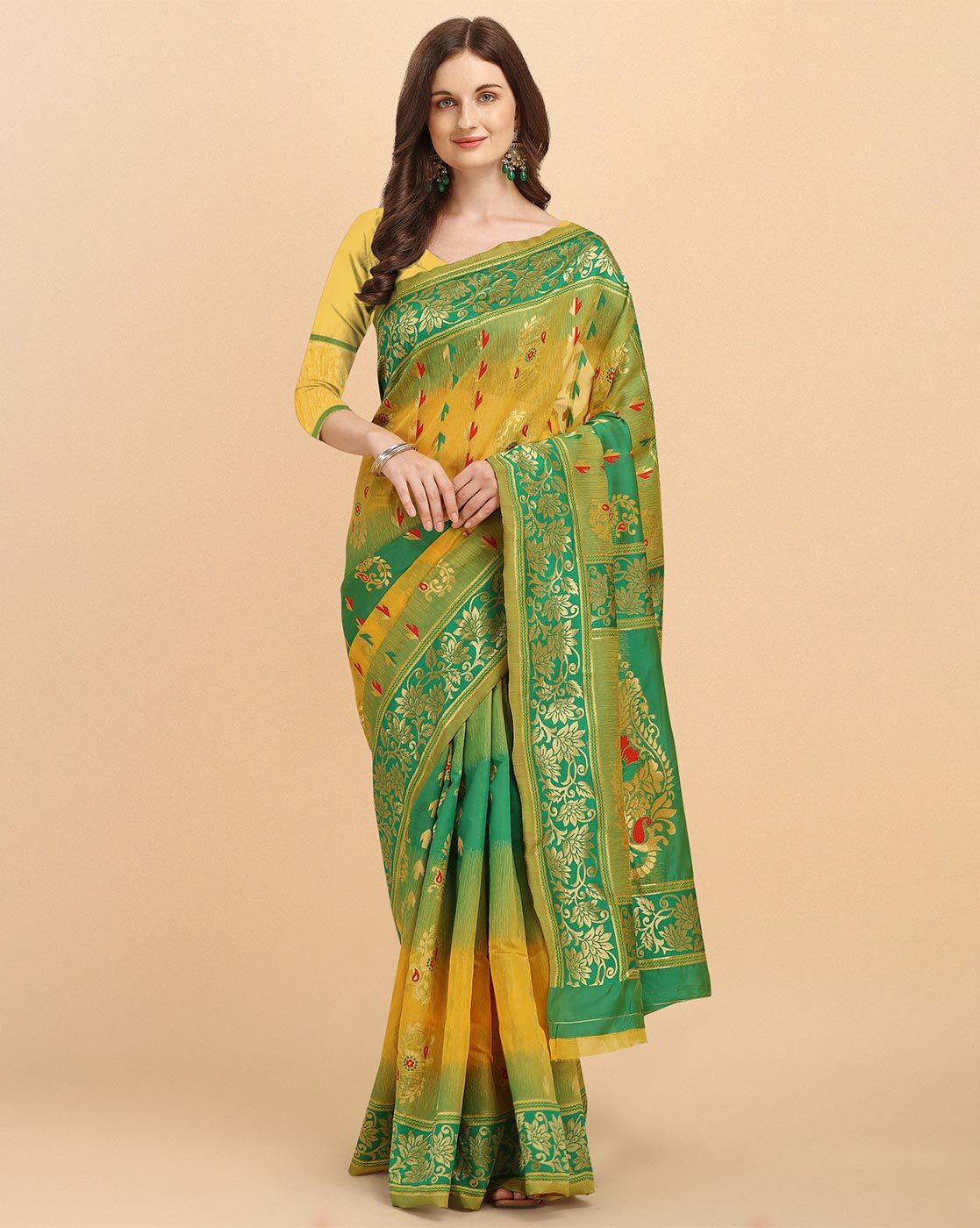 Buy Green Sarees for Women by Marziyaa Online