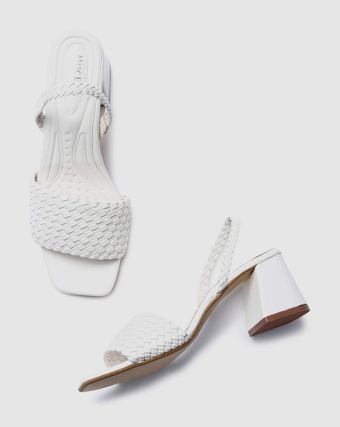 heeled mules white