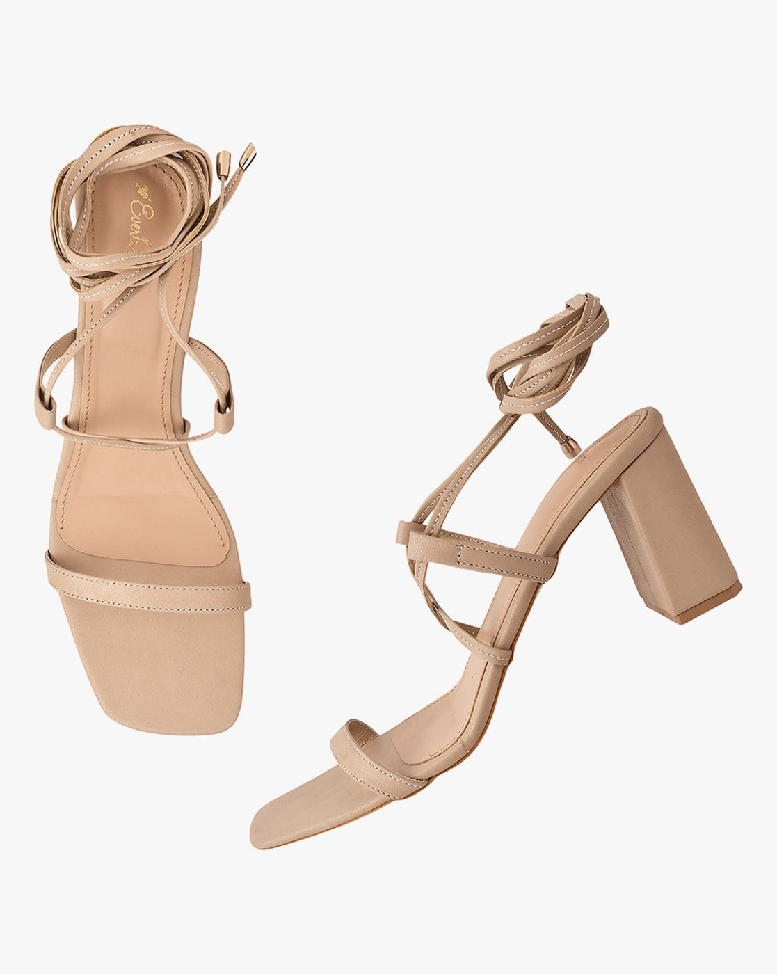 Buy Beige Heeled Sandals for Women by 