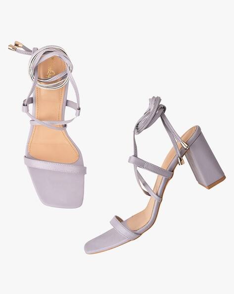 Buy Purple Heeled Sandals for Women by 