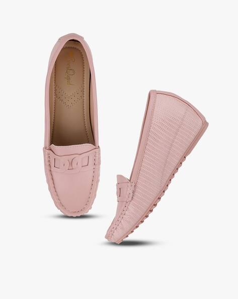 Textured Wedge Loafers