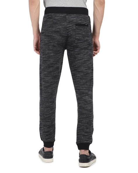 Men Pintuck Wide-Leg Joggers with Badge Detail