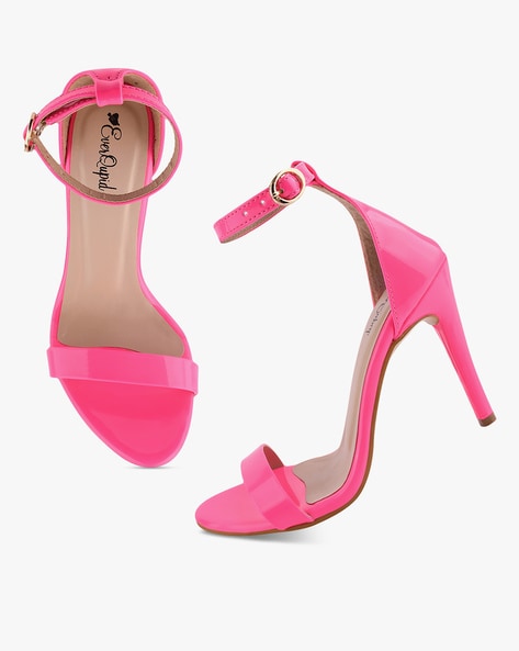 Hot pink ankle strap heels hot sale