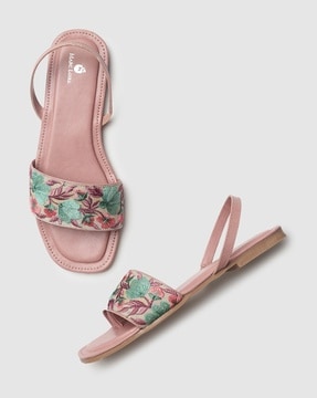 Berrylook plain flat peep top toe casual flat sandals