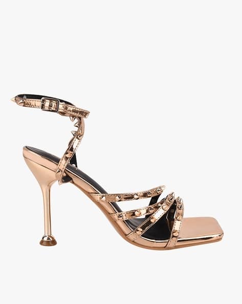 Buy Rose Gold Heeled Sandals for Women 