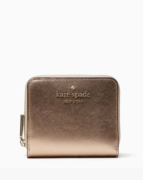 Buy KATE SPADE Staci Small Zip Around Wallet | Gold Color Women | AJIO LUXE