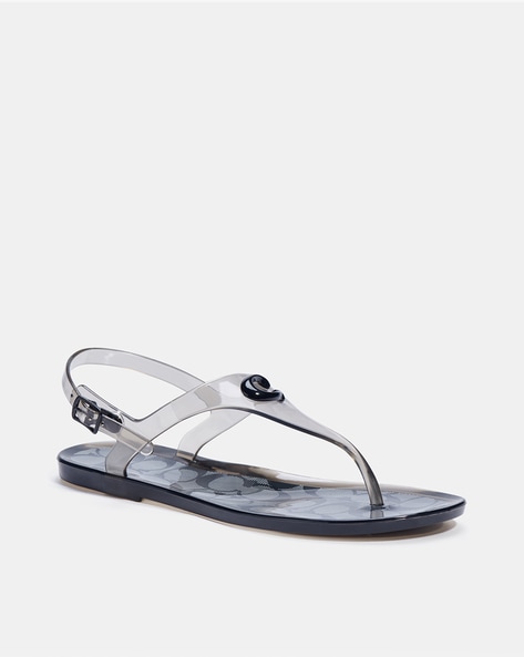 Coach silver best sale flip flops