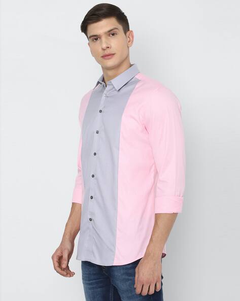 Colourblock Slim Fit Cotton Shirt view 2