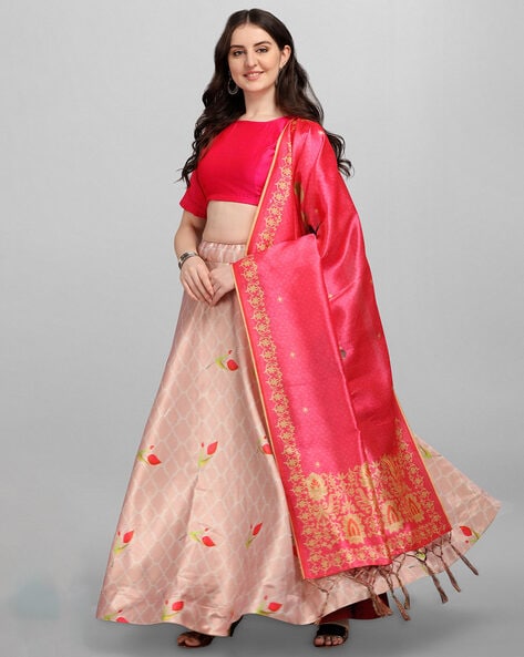 Buy Dark Peach Silk Embroidered Designer Lehenga Choli | Designer Lehenga  Choli