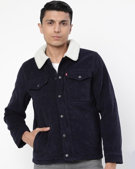 Buy Navy Blue & White Jackets & Coats for Men by LEVIS Online 