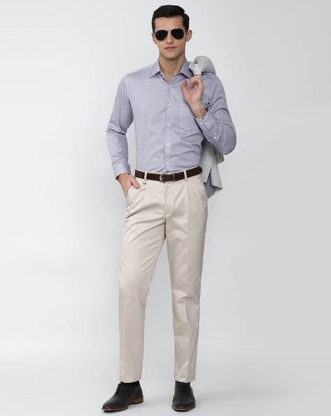 Plain Light Cream Men Polyester Formal Trouser, Regular Fit at Rs 320/piece  in Bhilwara