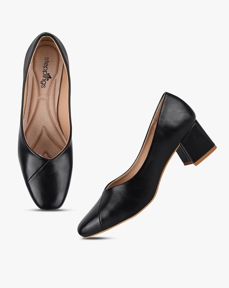 Buy online Black Color, Patent Leather Pumps With Block Heel from heels for  Women by Feel It for ₹2599 at 0% off | 2024 Limeroad.com