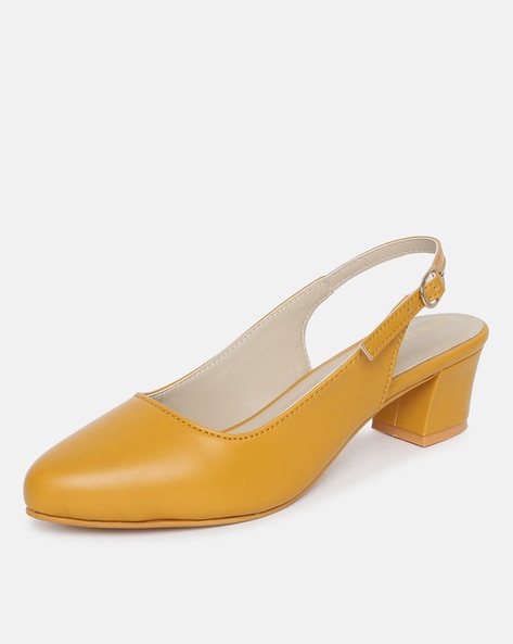 GABRIELLA slingback pump in Mustard Satin i | AERA