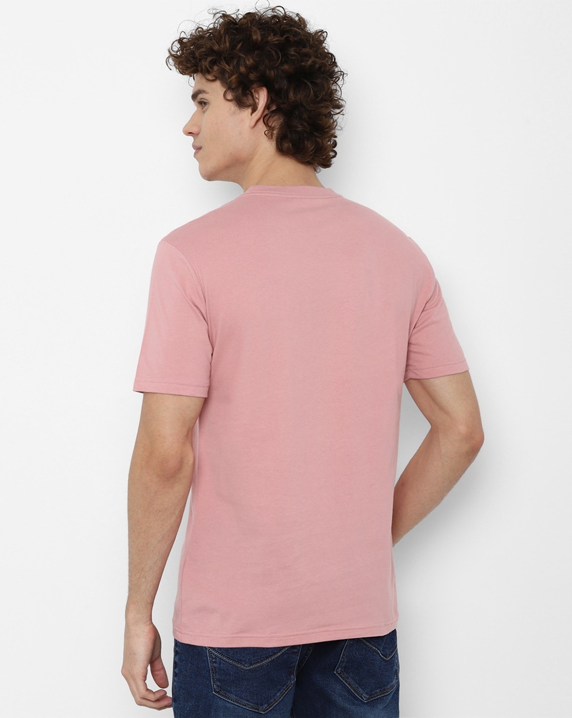 Buy Baby Pink Half Sleeve Plain T-Shirt for Men online in India - InkWynk