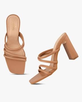 Buy Beige Heeled Sandals for Women by 