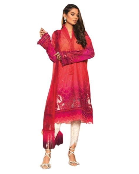 Embroidered Unstitched Dress Material Price in India