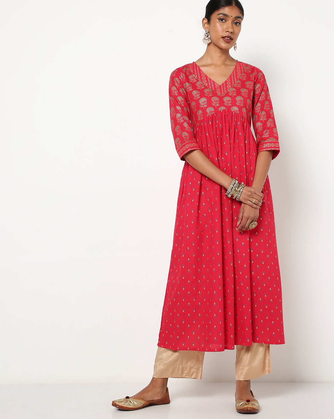 Bright Red Viscose Rayon Stylish Casual Wear Kurti Online FABKU20802  FABANZA UK