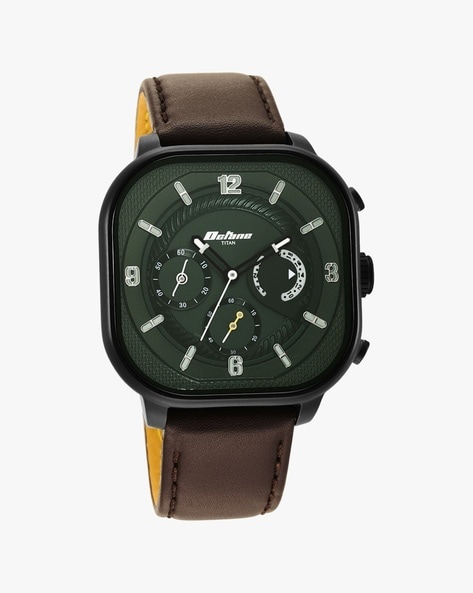 Titan chronograph watches on sale with leather strap