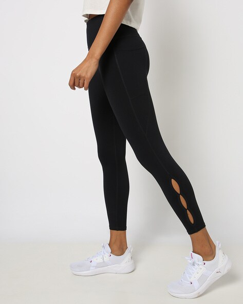 Ankle-Length Leggings with Cutouts