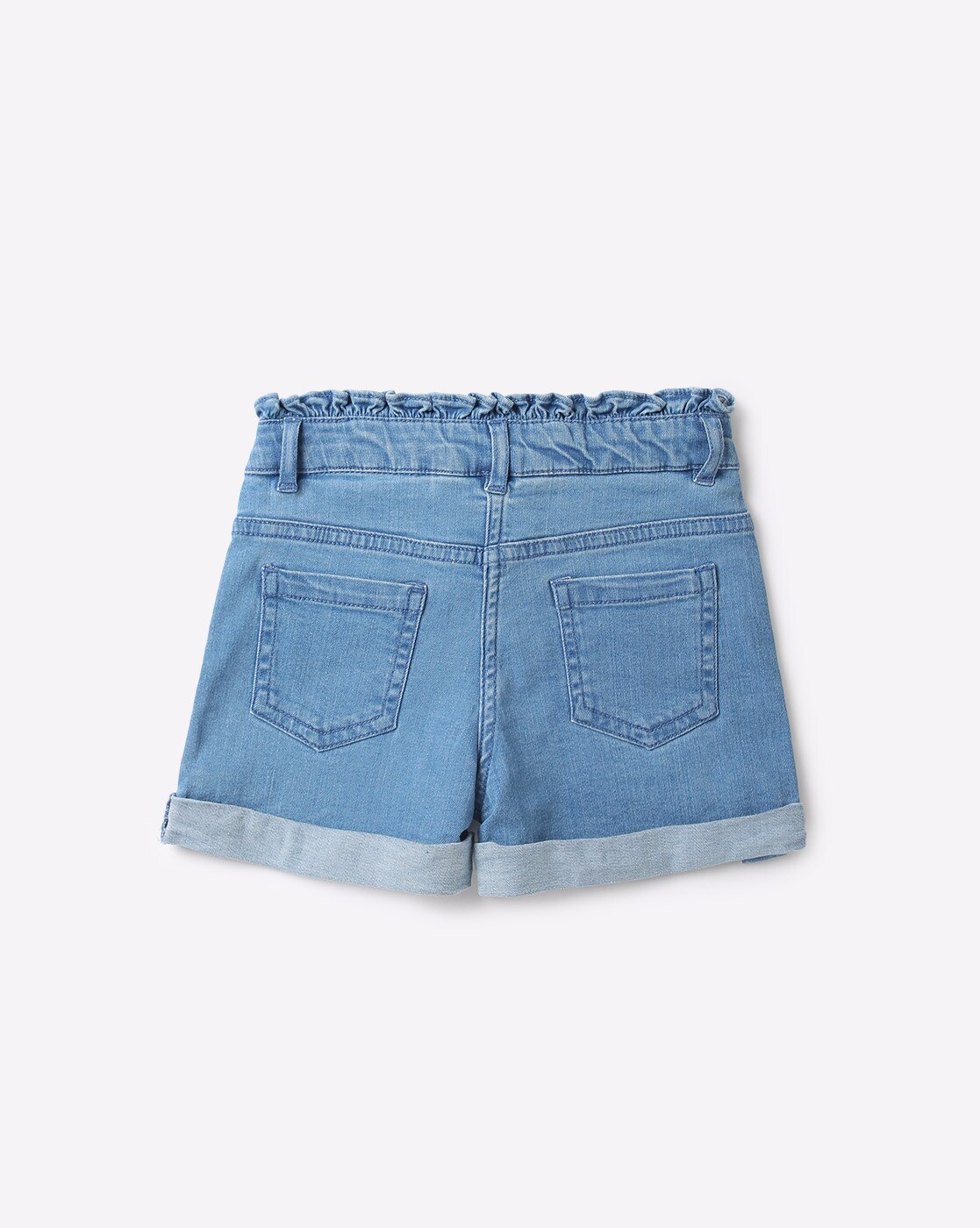 Buy Blue High Rise Two-Tone Denim Shorts for Women/Girl