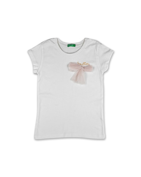 Buy White Tshirts for Girls by Elle Kids Online | T-Shirts