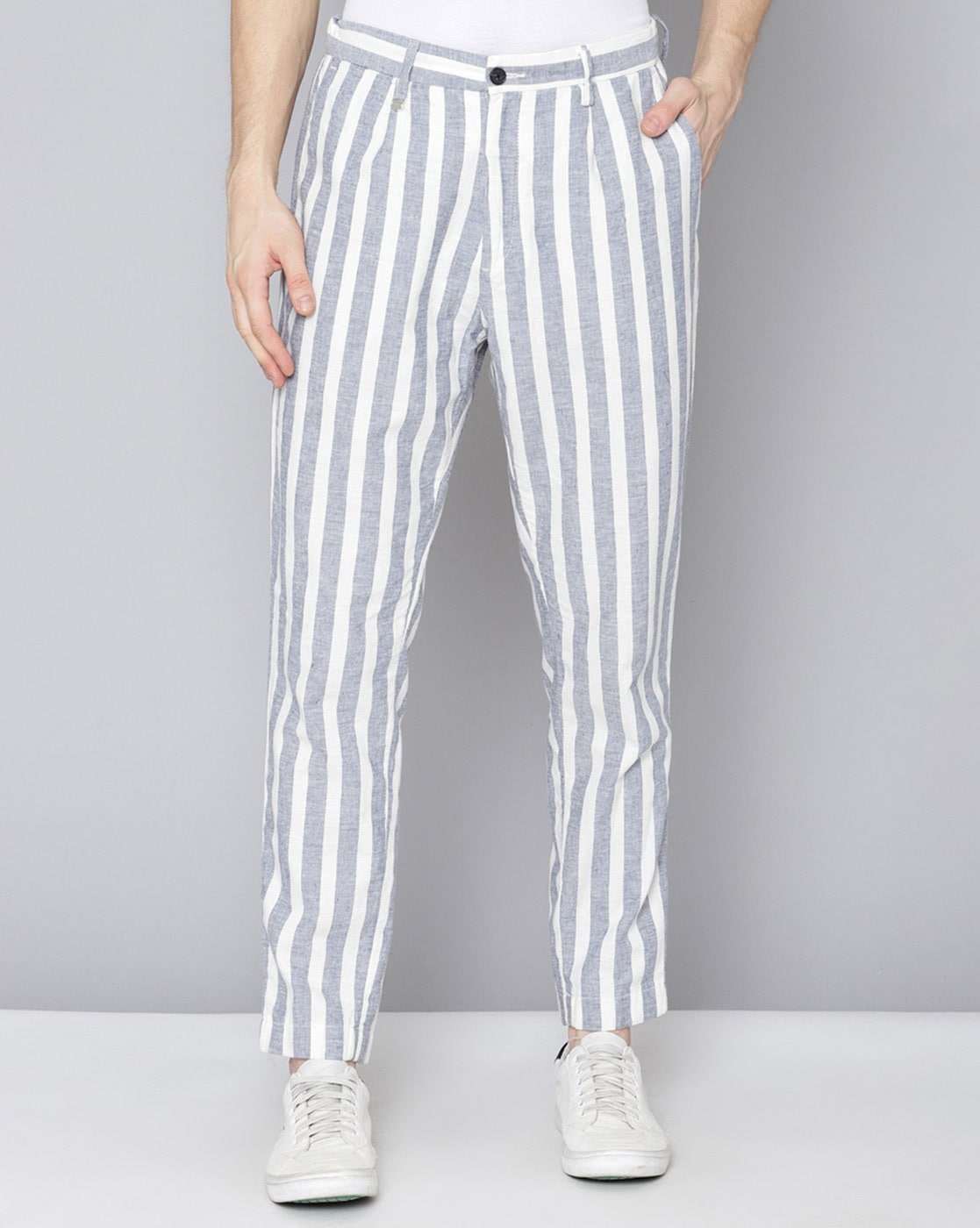 Buy Cairon Striped Formal Pants TCC1333A34 Blue at Amazonin