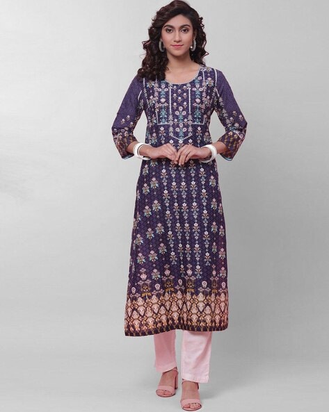 Buy Indigo Kurtas for Women by Biba Online Ajio